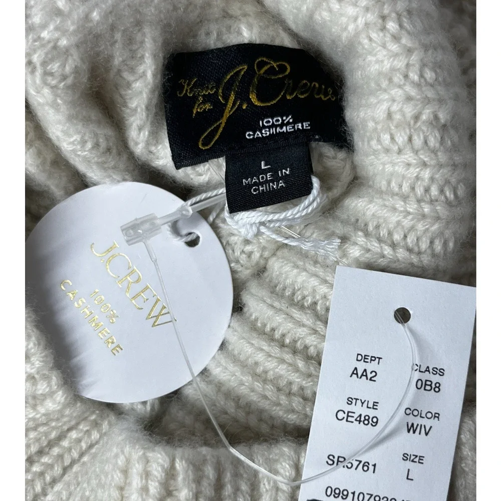 J Crew Midweight Cashmere Sweater Mens L Ribbed Raglan Sleeve Turtleneck Sweater